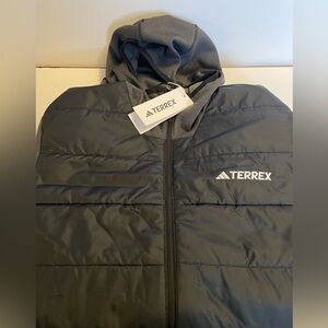 NWT Adidas TERREX MULTI HYBRID INSULATED HOODED JACKET IR7883 Black/Gray XL